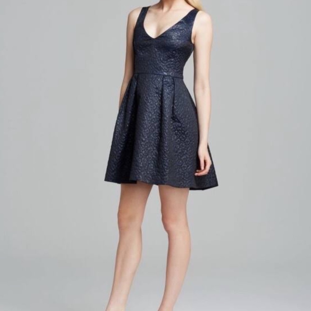 French Connection Navy Katari Fit and Flare Dress